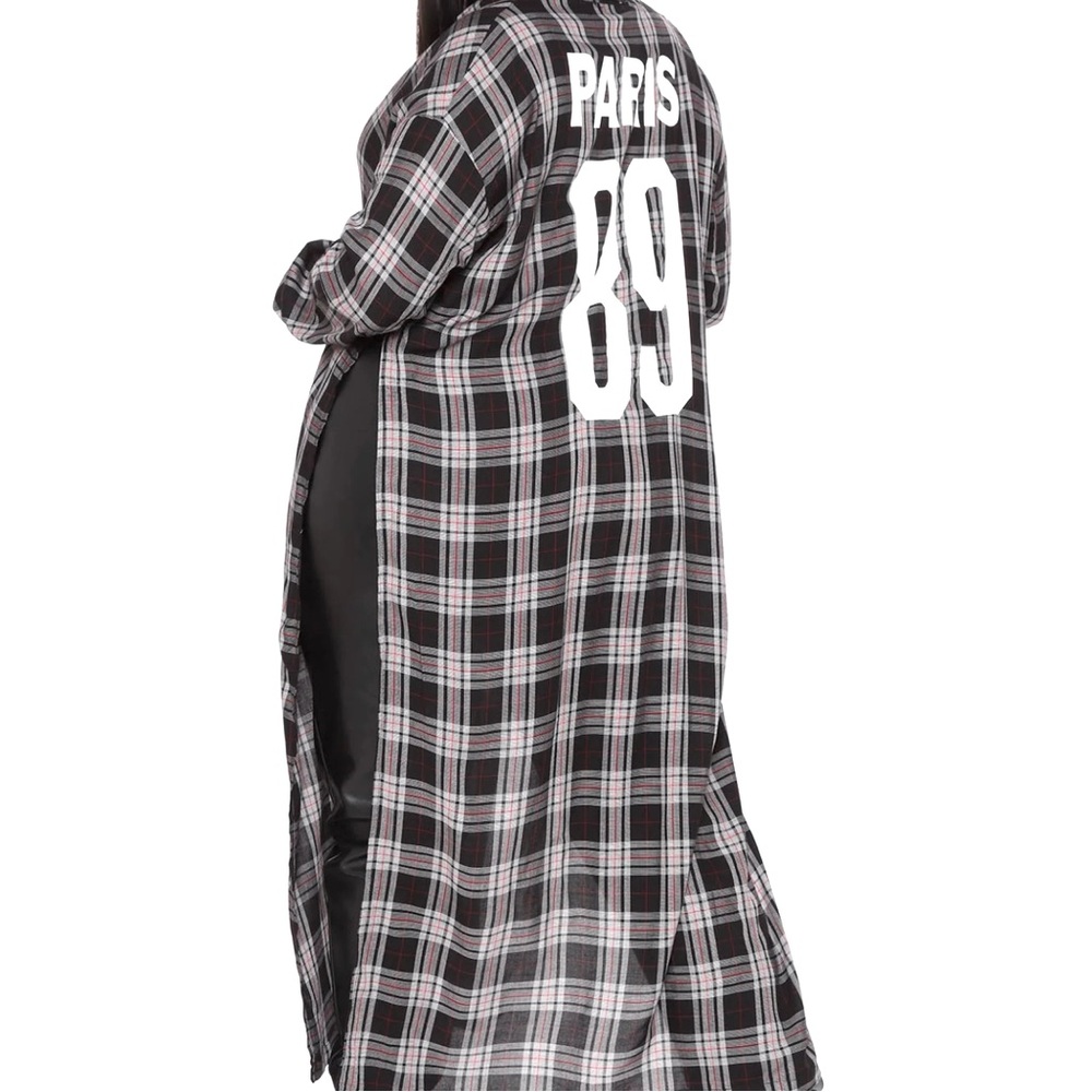 Black Plaid Maxi Top
